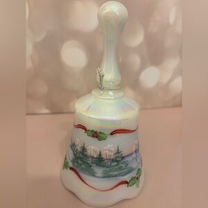 Fenton Iridescent Bell with Scenic Design